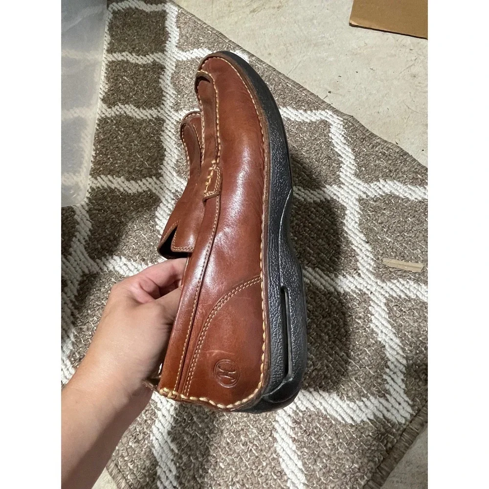 Cole Haan Loafers Men's 9.5‎ Brown Leather Nike Air Driving Mocs Slip on Shoes